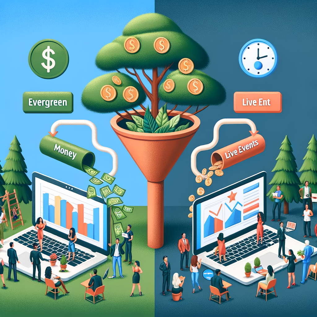 Featured image for article: Evergreen Funnels vs. Live Events: Which Should You Use First? by Jeremiah Krakowski